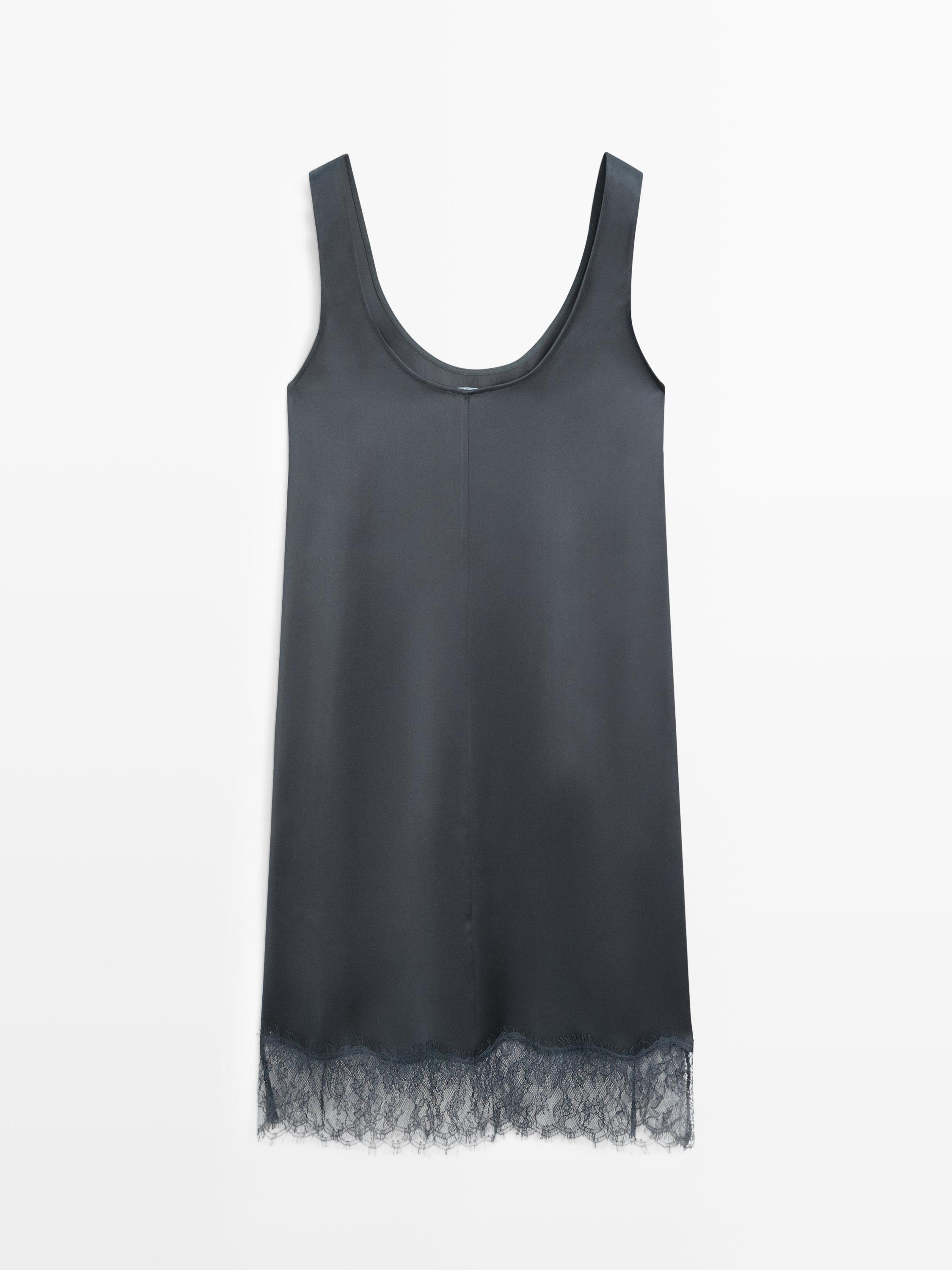 Short flowing satin dress